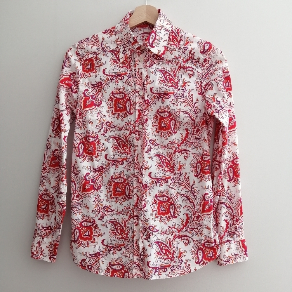 Etro Paisley Floral Colourful Print Button Up IT 42 or 6 US